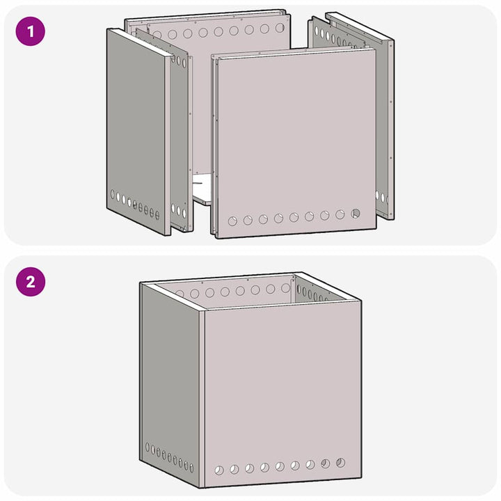 Røgfri ildsted Sort 48 x 48 x 50 cm Stål