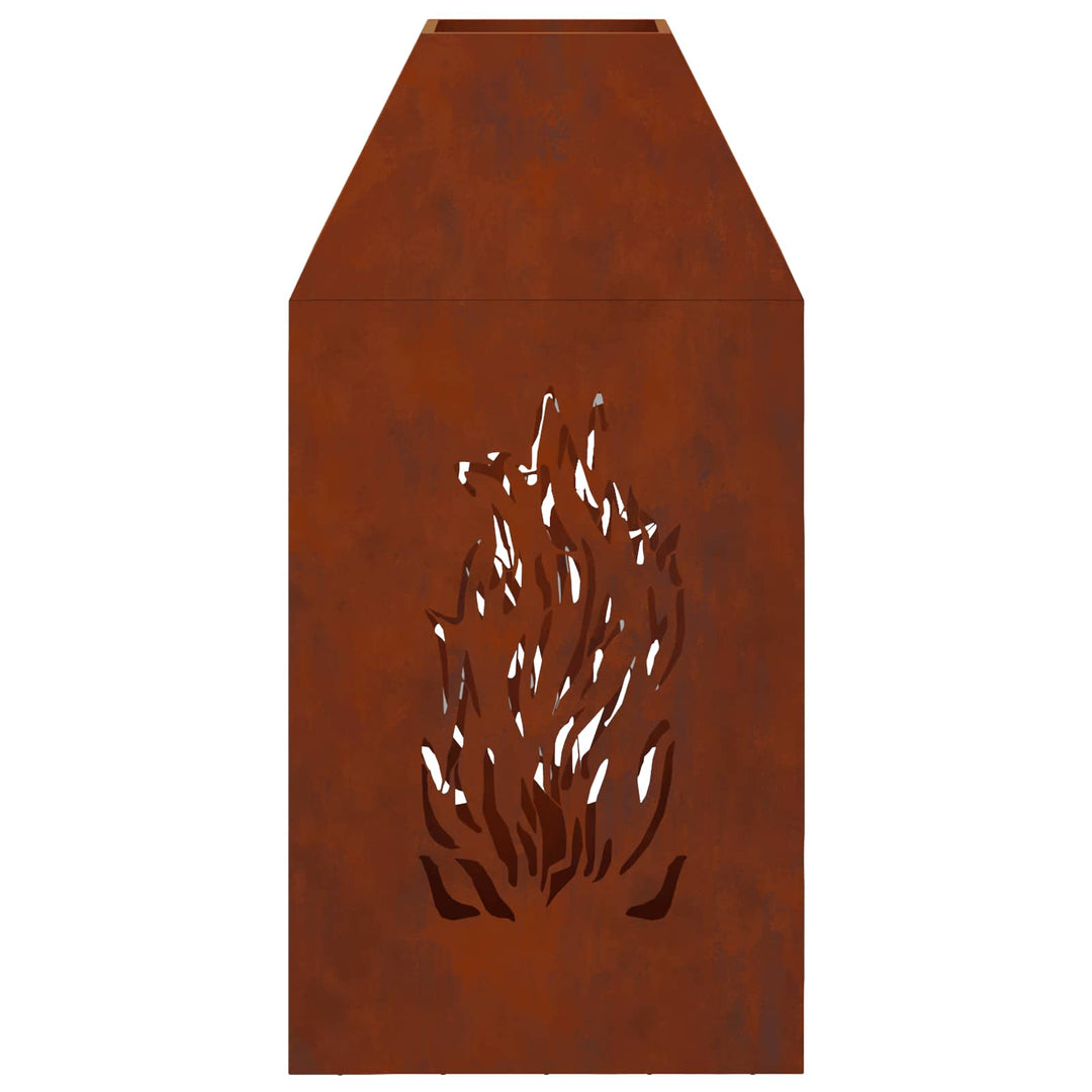 Bålsted Brun 50 x 50 x 100 cm Vejrbestandigt Stål