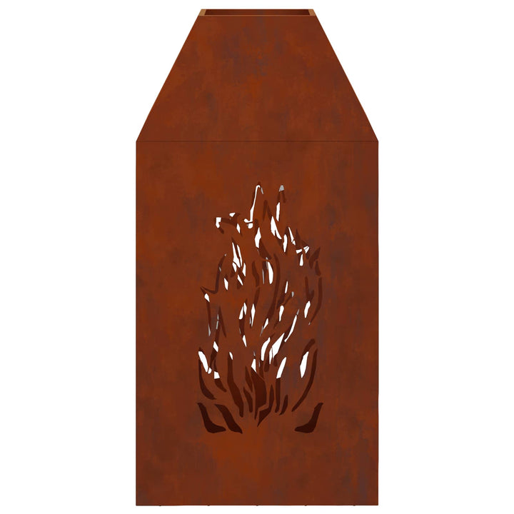Bålsted Brun 50 x 50 x 100 cm Vejrbestandigt Stål