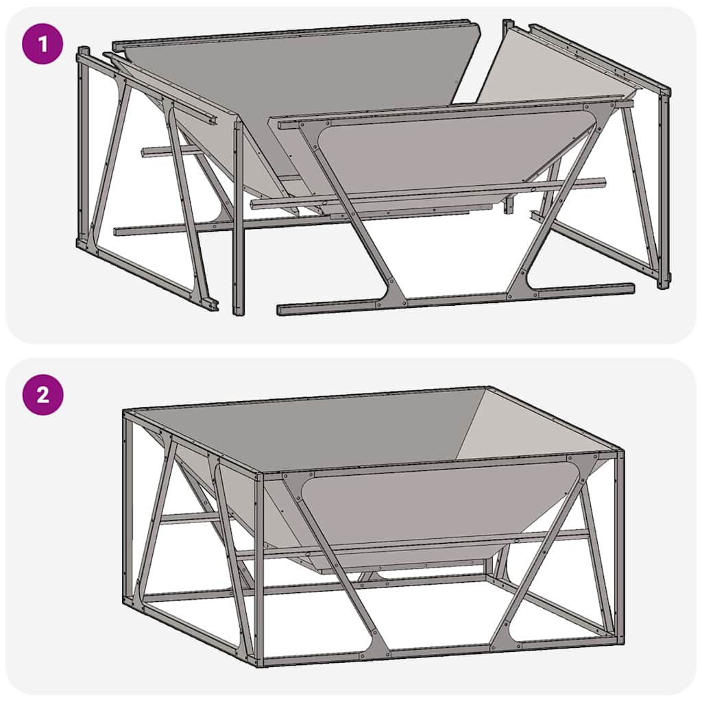 Bålsted Sort 80 x 80 x 40 cm Stål