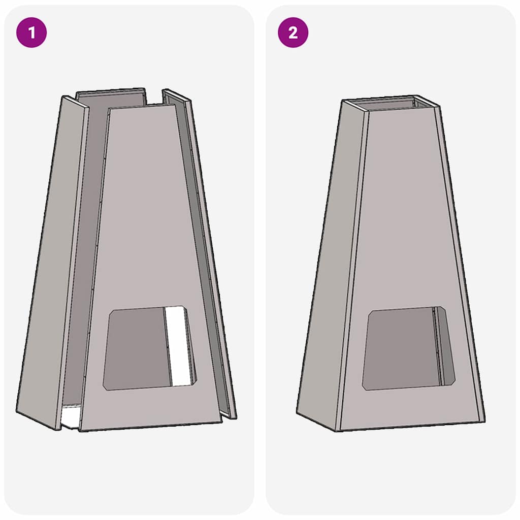 Bålsted Sort 50 x 35 x 100 cm Stål