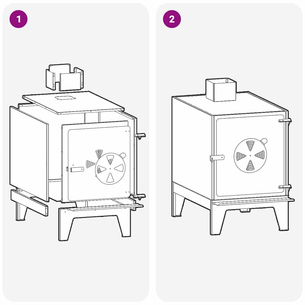 Campingkomfur Sort 35 x 50 x 60 cm Koldvalset stål