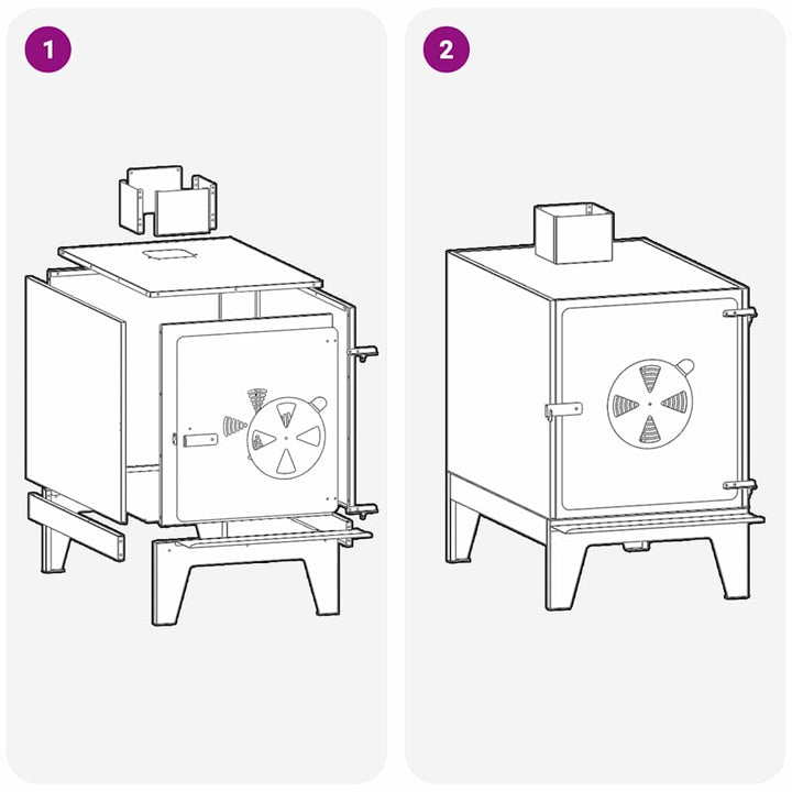 Campingkomfur Sort 35 x 50 x 60 cm Koldvalset stål