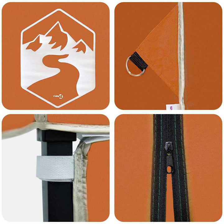 Canopy Tent 243 x 243 x 251 cm Orange Stof
