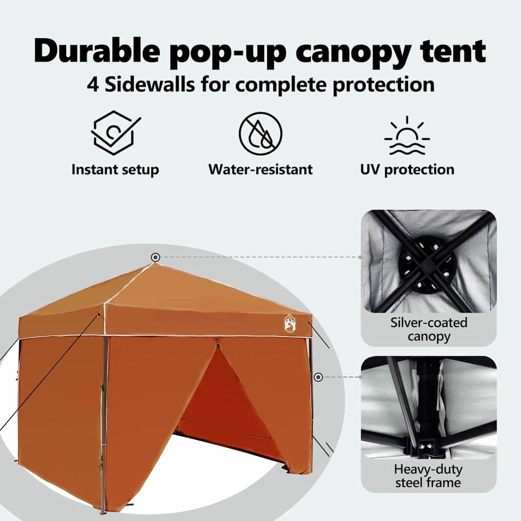 Canopy Tent Orange 243 x 243 x 251 cm Stof