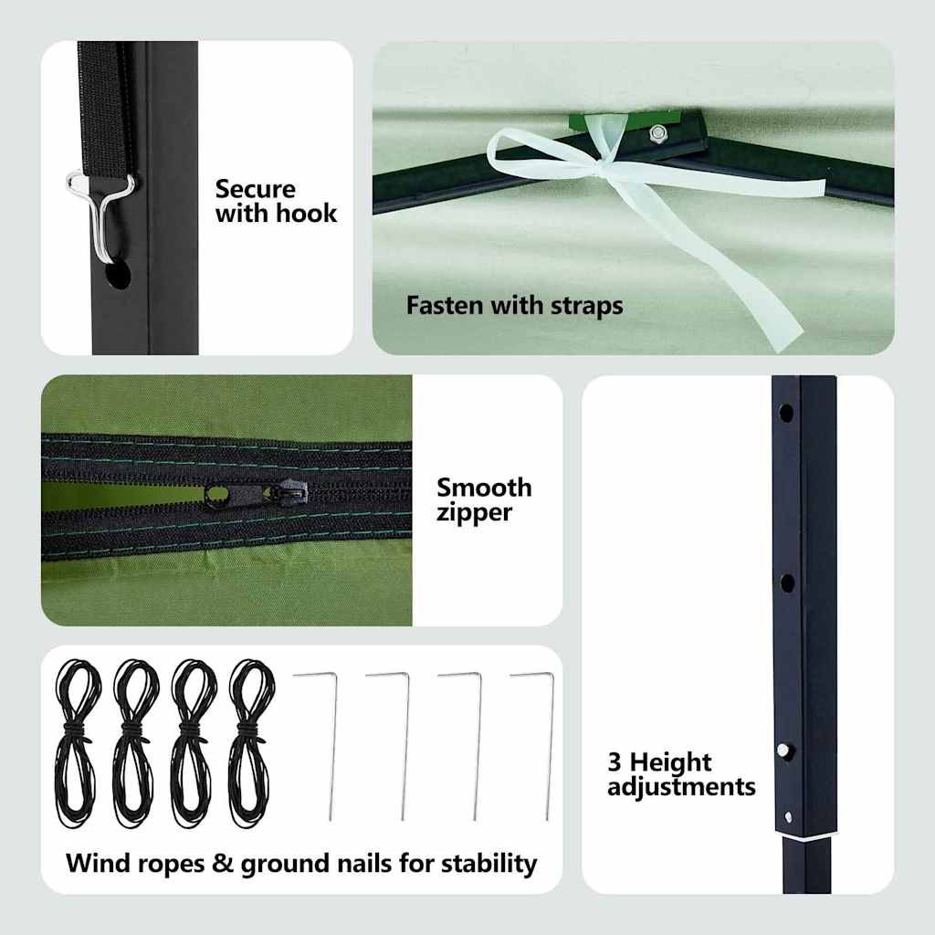 Canopy Tent Grøn 290 x 290 x 251 cm Stof