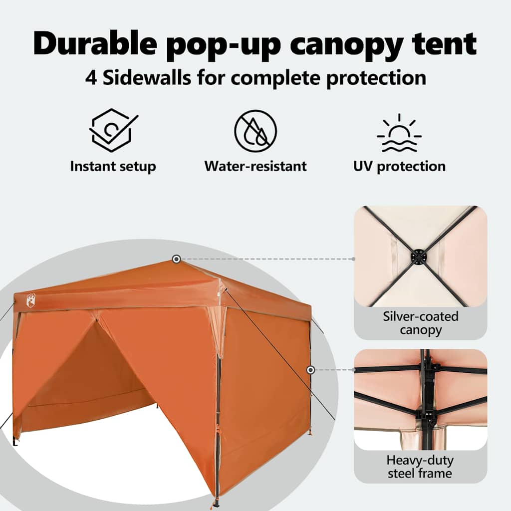 Canopy Tent Orange 290 x 290 x 251 cm Stof