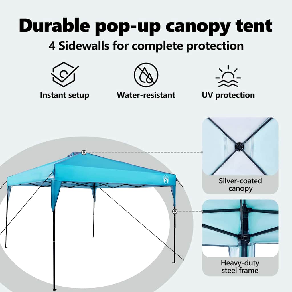 Canopy Tent Blå 290 x 290 x 251 cm Stof