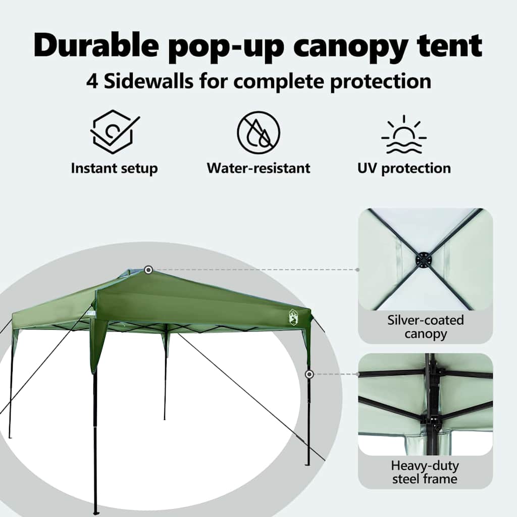 Canopy Tent Grøn 290 x 290 x 251 cm Stof
