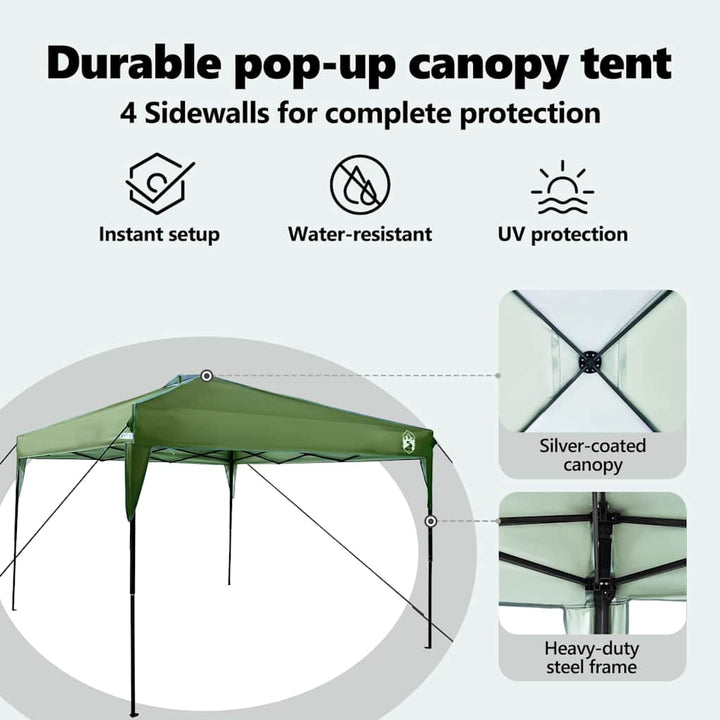 Canopy Tent Grøn 290 x 290 x 251 cm Stof