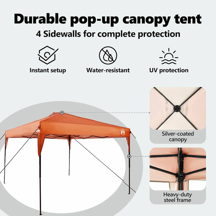 Canopy Tent Orange 290 x 290 x 251 cm Stof