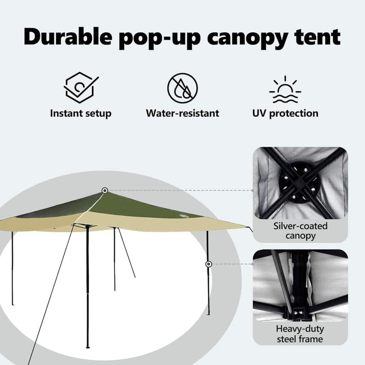 Canopy Tent Grøn 395 x 395 x 251 cm Stof