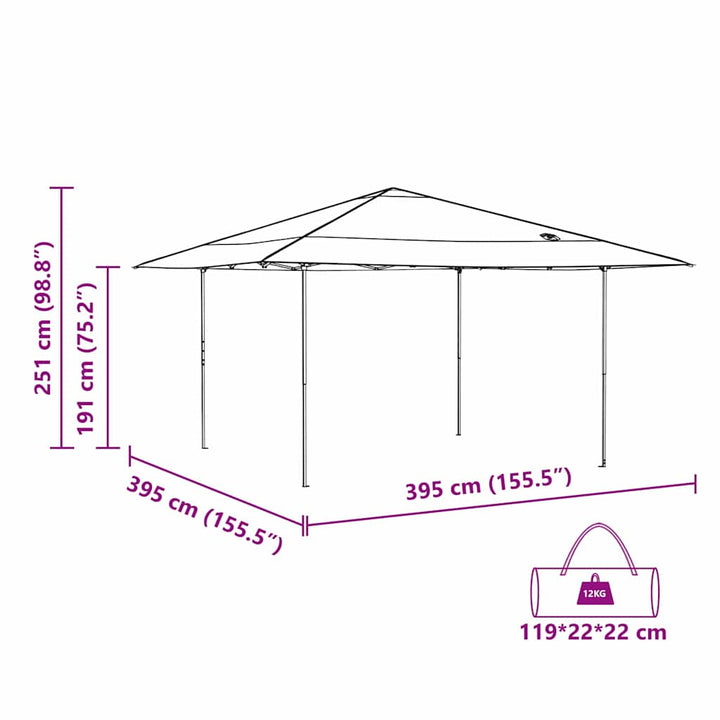Canopy Tent Grøn 395 x 395 x 251 cm Stof