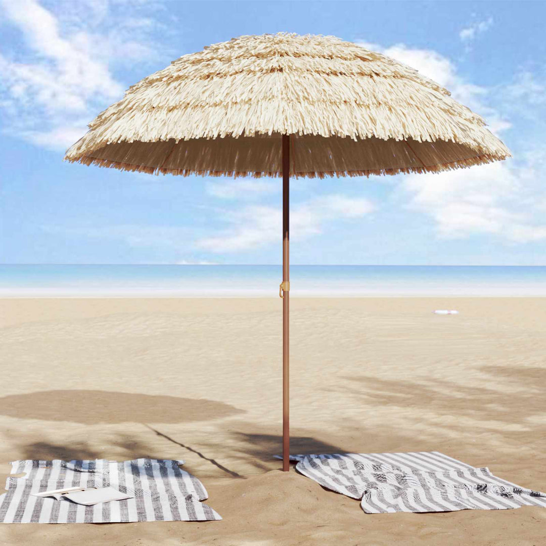 Strand Parasol 205 x 205 x 210 cm Polyester og Stål Naturfarvet