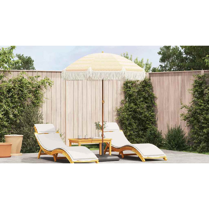 Strand Parasol Gul og Hvid 160 x 160 x 196 cm Polyester og Stål