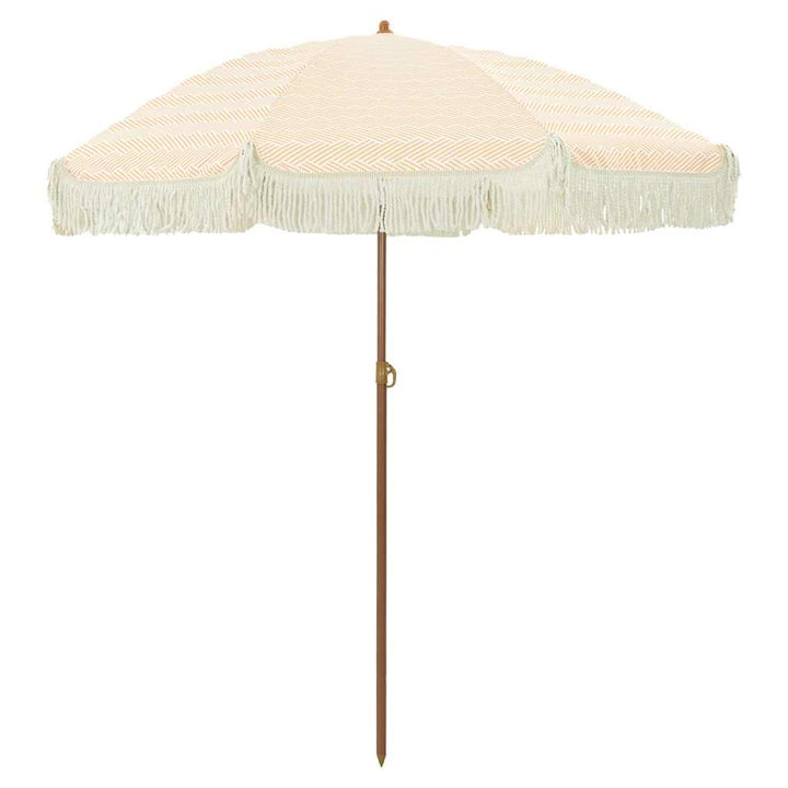 Strand Parasol Gul og Hvid 160 x 160 x 196 cm Polyester og Stål