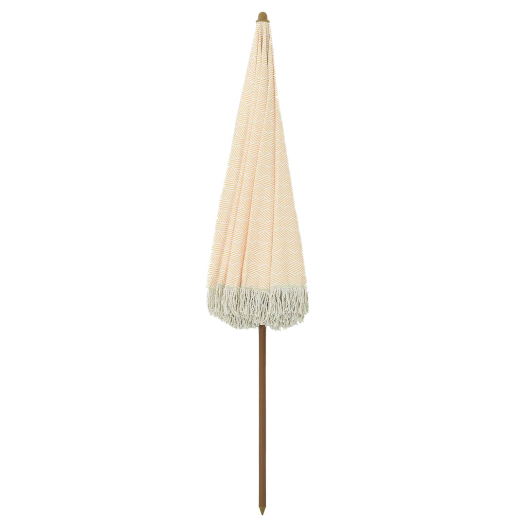 Strand Parasol Gul og Hvid 205 x 205 x 210 cm Polyester og Stål
