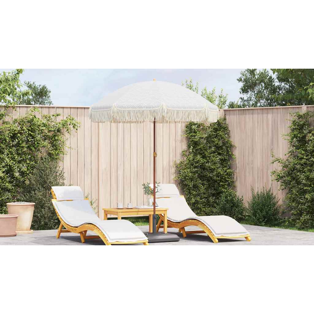 Strand Parasol Grå og Hvid 160 x 160 x 196 cm Polyester og Stål