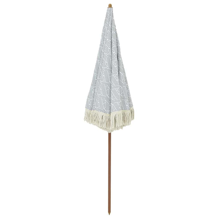 Strand Parasol Grå og Hvid 160 x 160 x 196 cm Polyester og Stål
