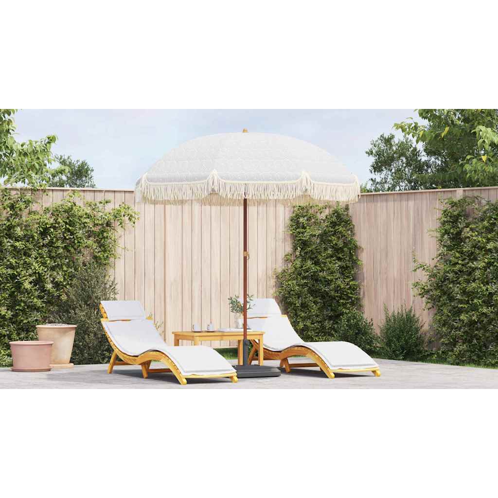 Strand Parasol Grå og Hvid 205 x 205 x 210 cm Polyester og Stål