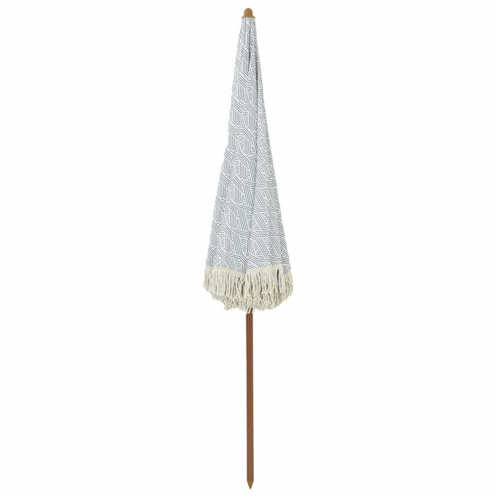 Strand Parasol Grå og Hvid 205 x 205 x 210 cm Polyester og Stål