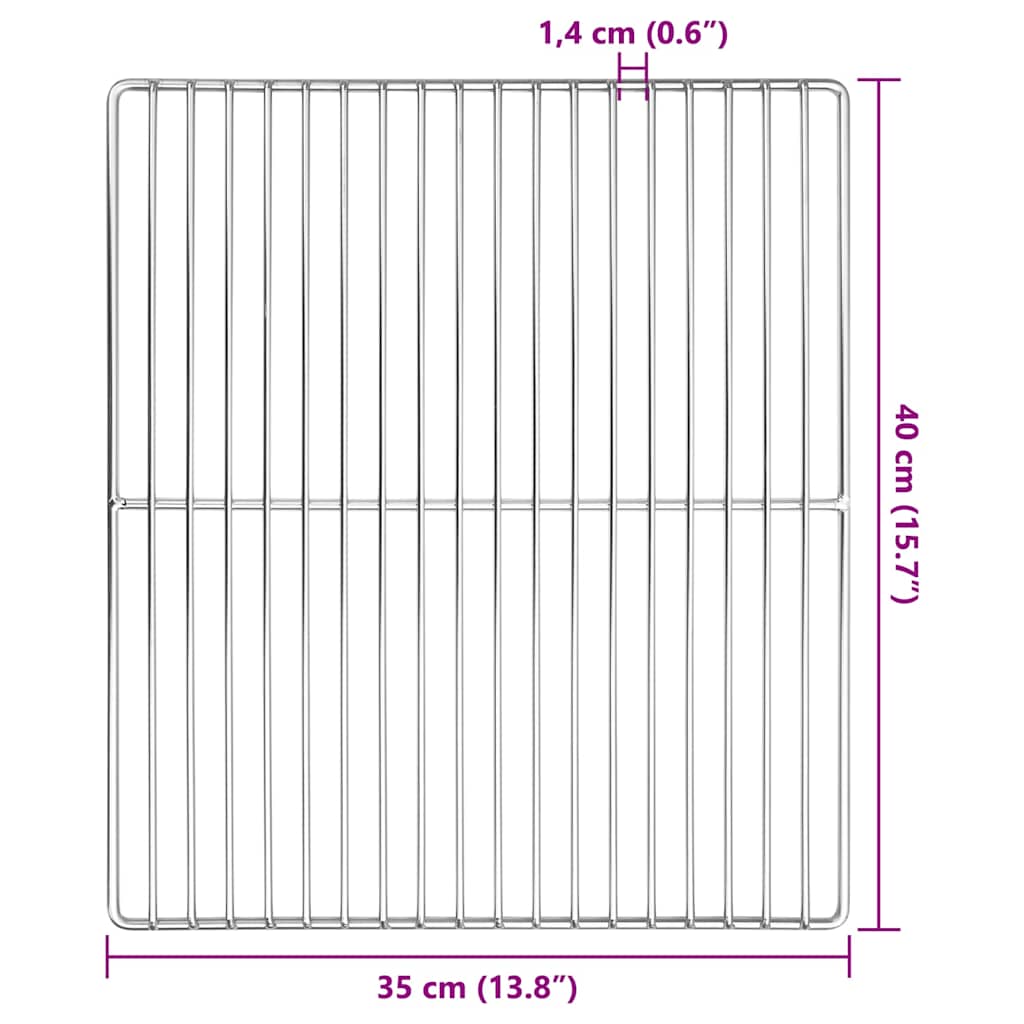 Grillrist 40 x 35 cm Rustfrit stål Sølv