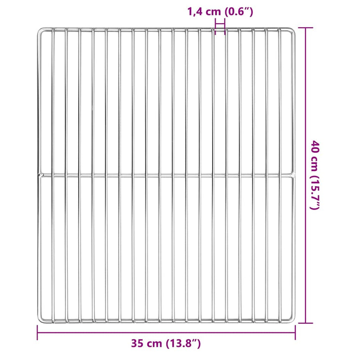 Grillrist 40 x 35 cm Rustfrit stål Sølv