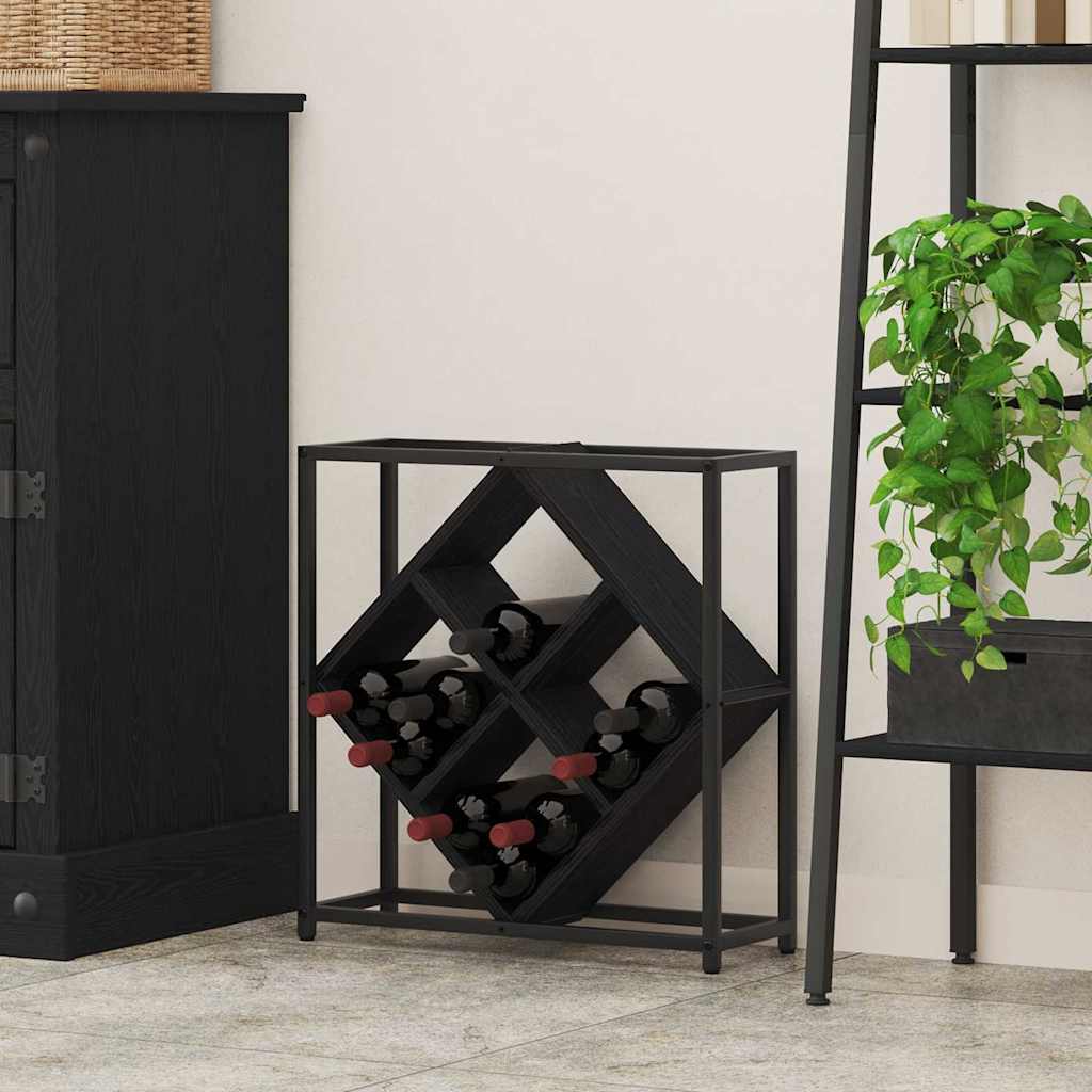 Vinfad Sort eg 51 x 18 x 52,5 cm Konstrueret træ