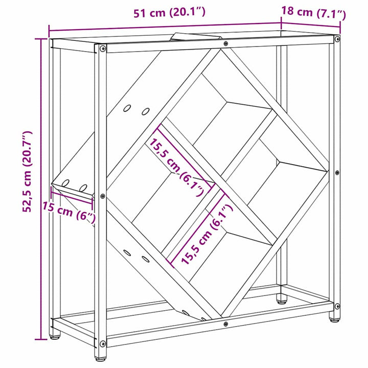 Vinfad Gammelt træ 51 x 18 x 52,5 cm Konstrueret træ