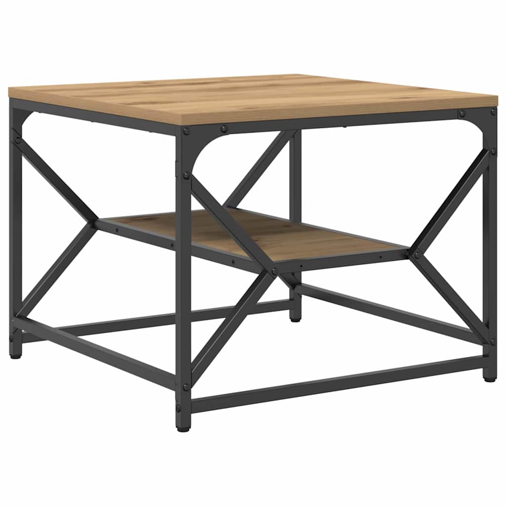 Sofabord Artisan Egetræ 51 x 50 x 40 cm Ingeniørtræ og stål