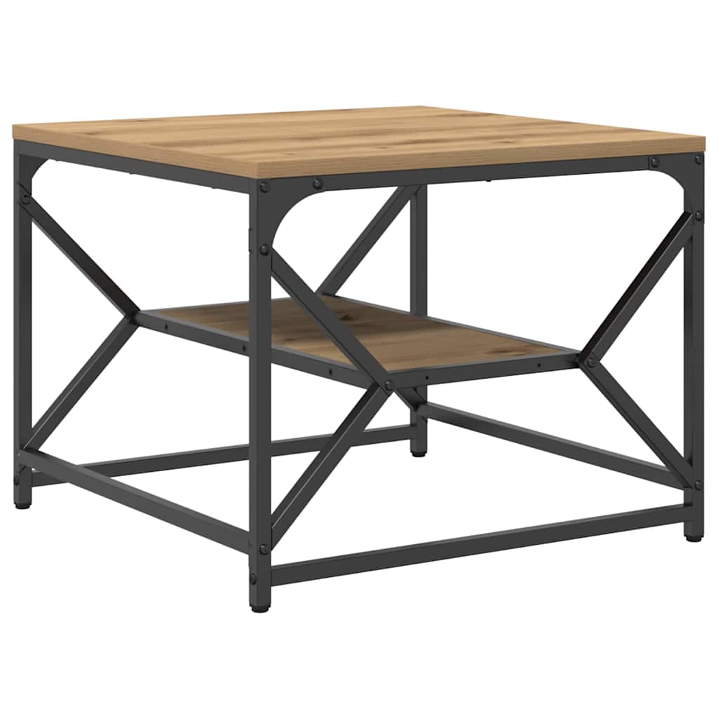 Sofabord Artisan Egetræ 51 x 50 x 40 cm Ingeniørtræ og stål