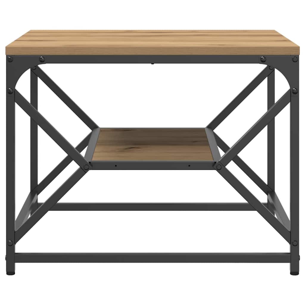 Sofabord Artisan Egetræ 51 x 50 x 40 cm Ingeniørtræ og stål