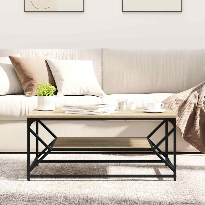 Sofabord Sonoma eg 90 x 50 x 40 cm Ingeniørtræ og stål