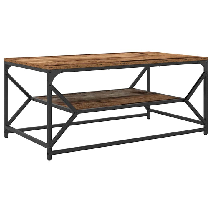 Sofabord Gammelt træ 90 x 50 x 40 cm Ingeniørtræ og stål