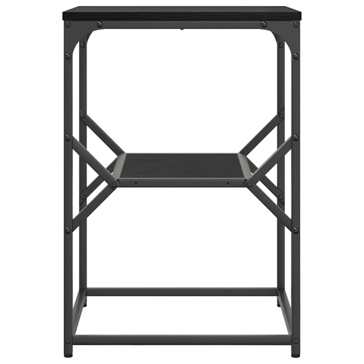 Sidebord Sort eg 41 x 40 x 60 cm Ingeniørtræ og stål
