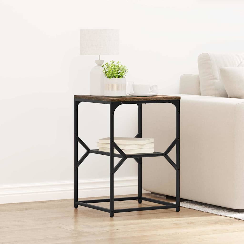 Sidebord Røget eg 41 x 40 x 60 cm Ingeniørtræ og stål
