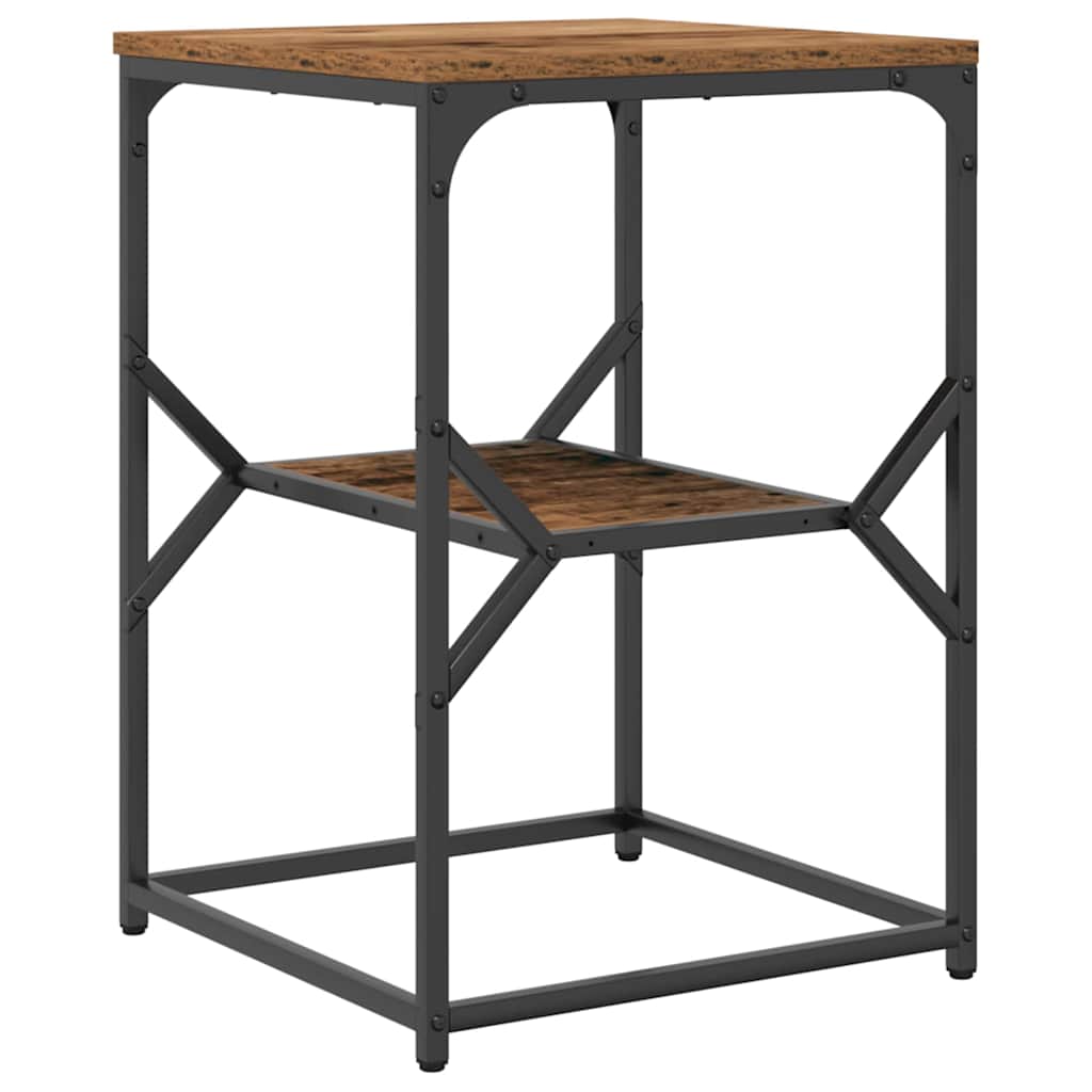 Sidebord Gammelt træ 41 x 40 x 60 cm Ingeniørtræ og stål
