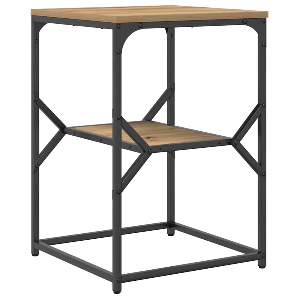 Sidebord Artisan Egetræ 41 x 40 x 60 cm Ingeniørtræ og stål