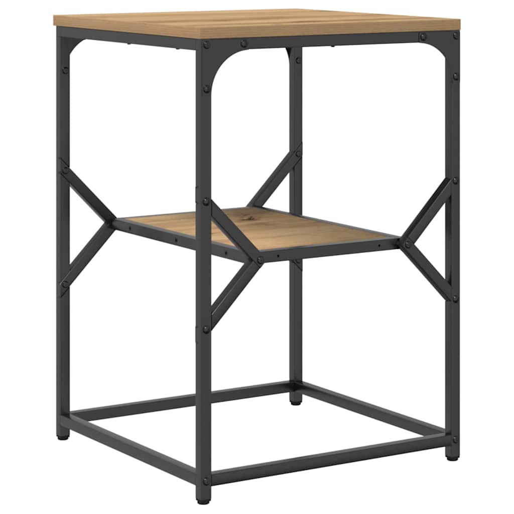 Sidebord Artisan Egetræ 41 x 40 x 60 cm Ingeniørtræ og stål