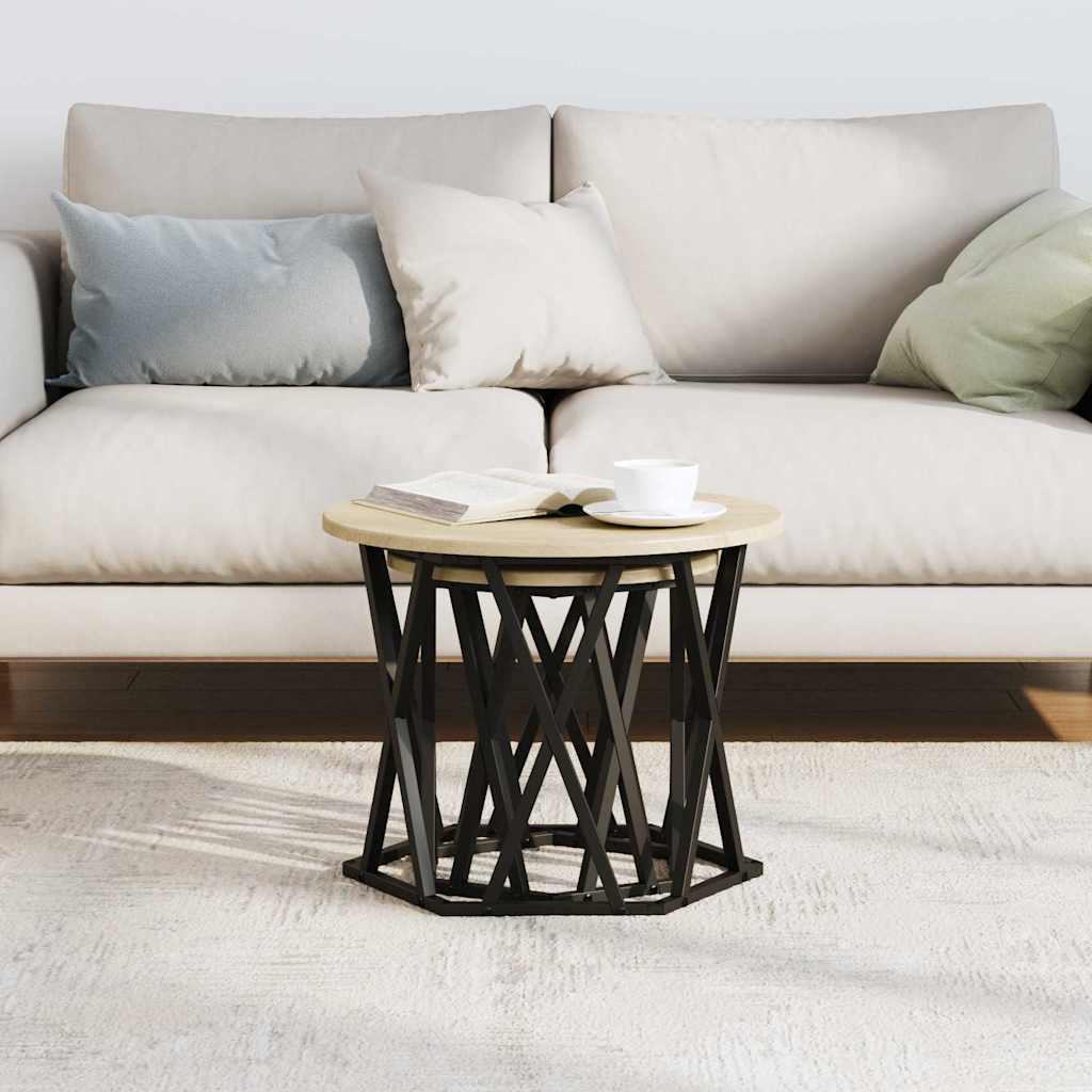 Sidebord 2 pcs Sonoma eg Ingeniørtræ og stål