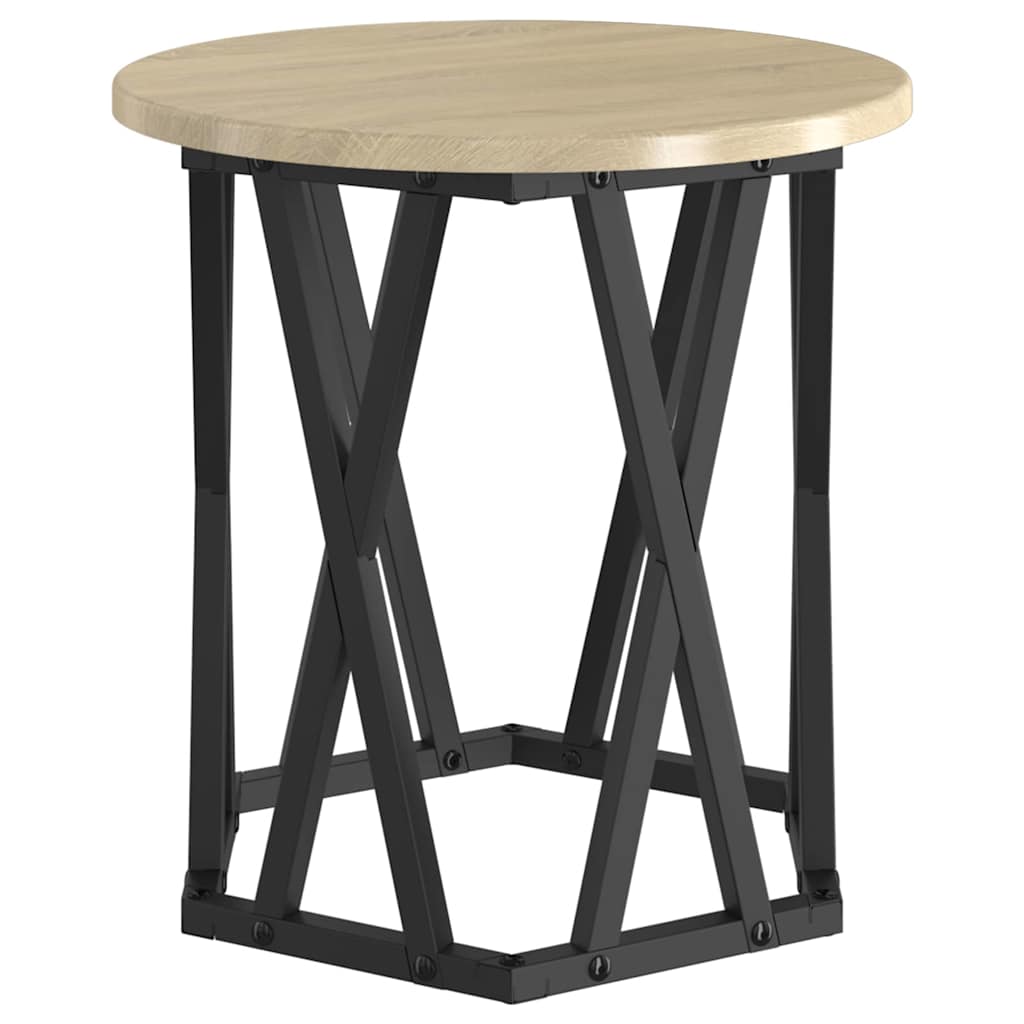 Sidebord 2 pcs Sonoma eg Ingeniørtræ og stål