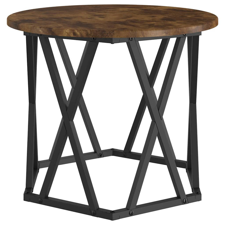 Sidebord 2 pcs Røget eg Ingeniørtræ og stål