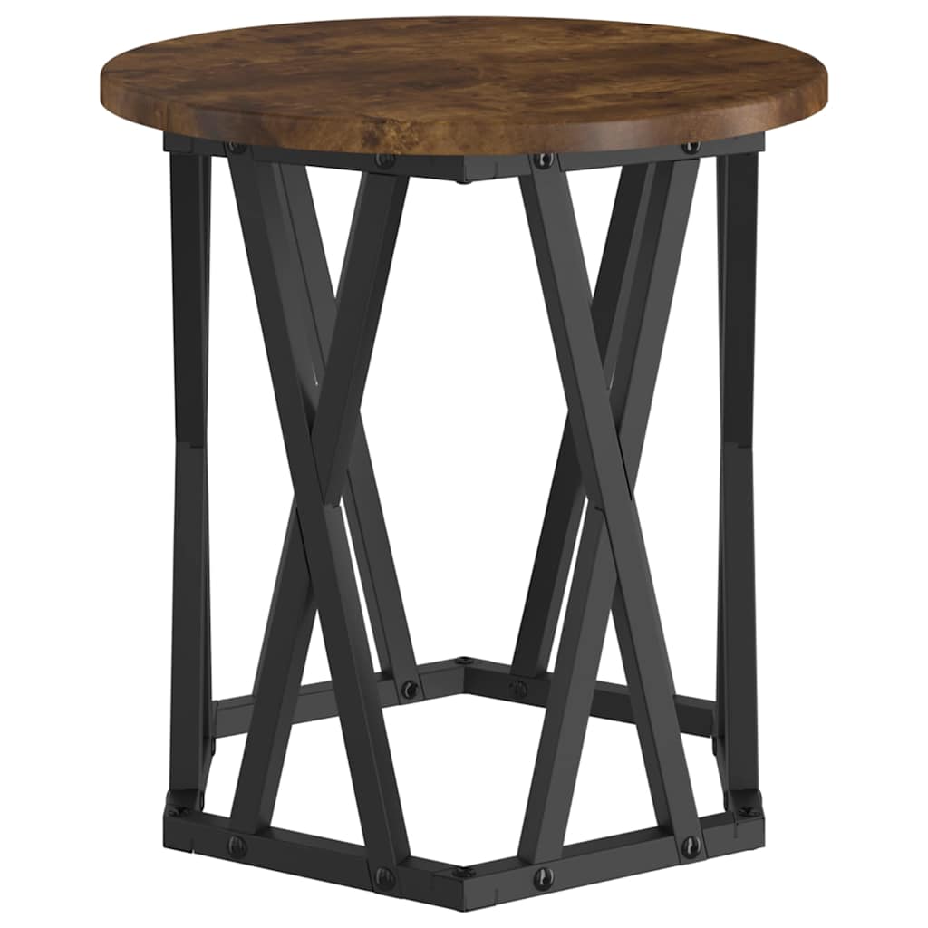 Sidebord 2 stk. Røget eg 50 x 50 x 40 cm Ingeniørtræ og stål