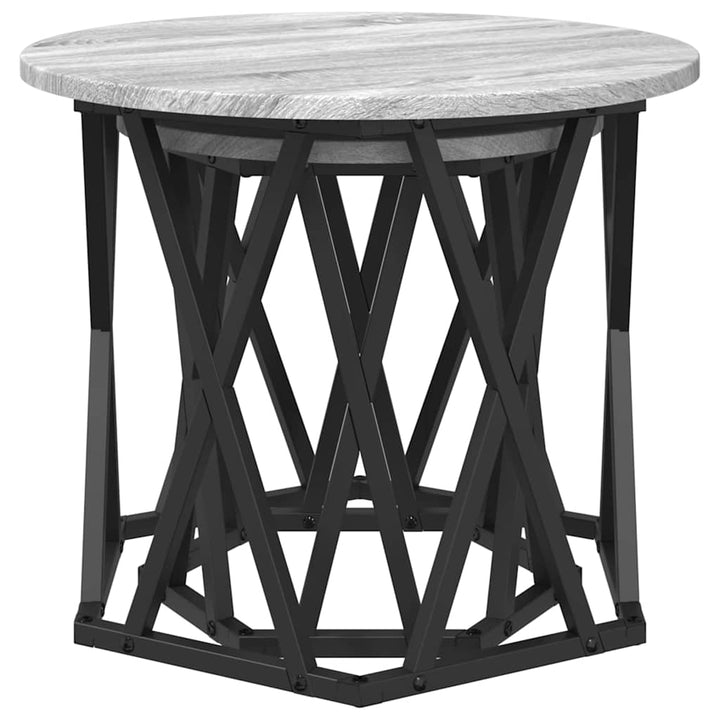 Sidebord 2 pcs Grå Sonoma Ingeniørtræ og stål