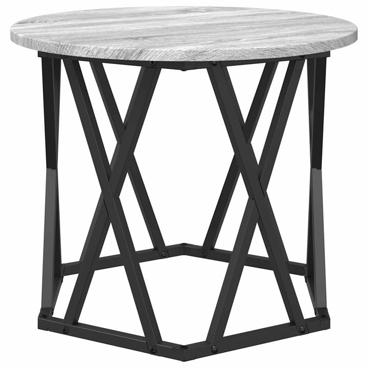 Sidebord 2 pcs Grå Sonoma Ingeniørtræ og stål