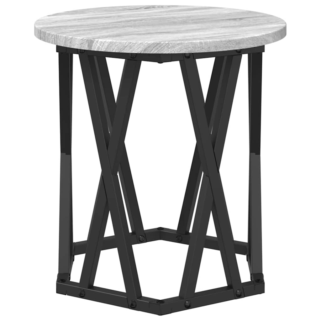 Sidebord 2 pcs Grå Sonoma Ingeniørtræ og stål
