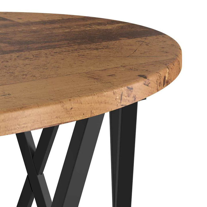 Sidebord 2 pcs genbrugstræ Ingeniørtræ og stål