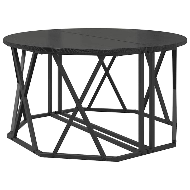 Sofabord Sort eg 80 x 80 x 42 cm Ingeniørtræ og stål