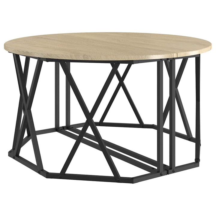 Sofabord Sonoma eg 80 x 80 x 42 cm Ingeniørtræ og stål