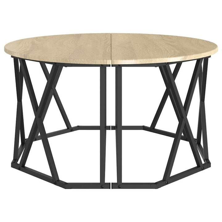 Sofabord Sonoma eg 80 x 80 x 42 cm Ingeniørtræ og stål
